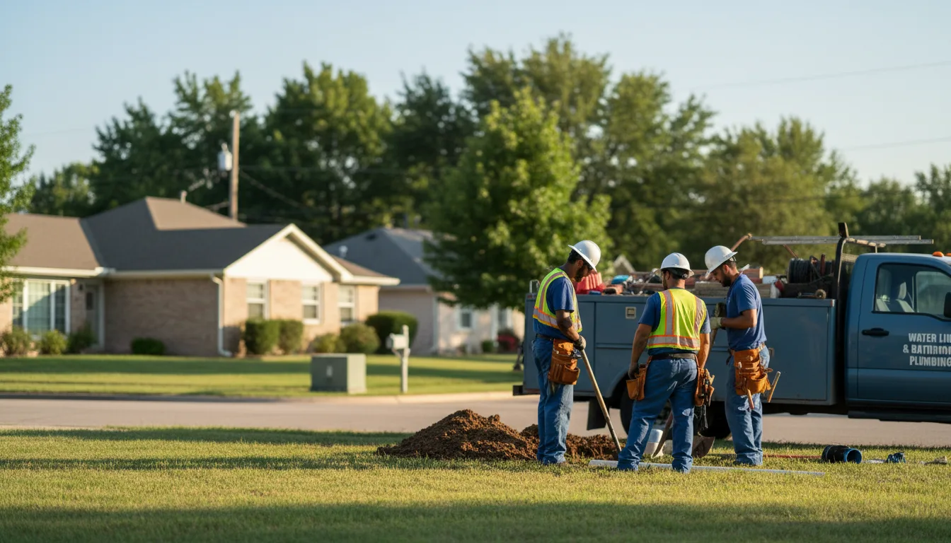 Residential water line and bathroom plumbing service in Madison, KS